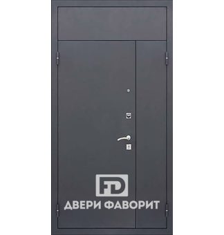 стальная двустворчатая дверь в тамбур с верхней вставкой